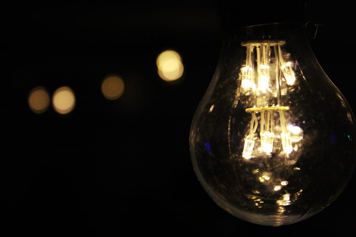 Close-up of an LED light bulb against a plain background